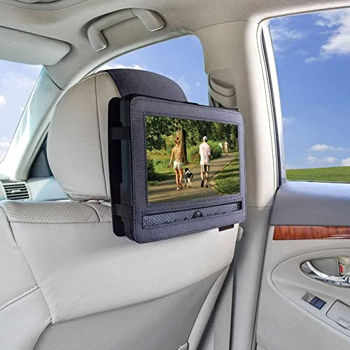 ZugGear Car Headrest Mount Holder Strap for Swivel and Flip Style Portable DVD Player - 9 Inch to 9.5 Inch Screen