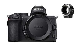 nikon z50 + ftz mirrorless camera kit (209-point hybrid af, high speed image processing, 4k uhd movies, high resolution lcd monitor) voa050k003