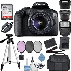 canon eos 2000d rebel t7 kit with ef-s 18-55mm f/3.5-5.6 iii lens + accessory bundle + rtech digital cloth