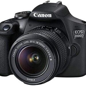 Canon EOS 2000D Rebel T7 Kit with EF-S 18-55mm f/3.5-5.6 III Lens + Accessory Bundle + Rtech Digital Cloth