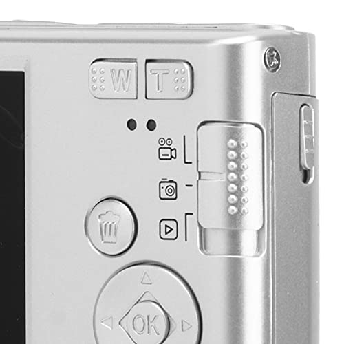 Compact Camera, Built in Fill Light 2.8 Inch Screen Digital Camera Rechargeable Lithium Ion Battery for Beginners (Silver)