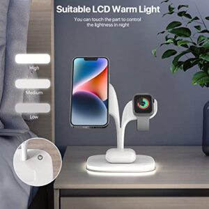 Magnetic Charging Station, Wireless Charger Dock for Apple Series iPhone 14/13/12/mini/Max/Pro, 15W Max 3 in 1 Mag-Safe Charger Stand for Airpods and Apple iWatch.