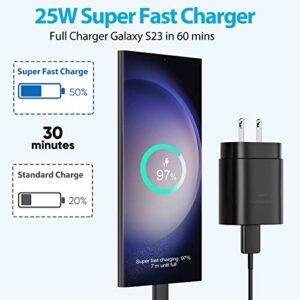 Samsung Super Fast Type C Charger 25W USB C Fast Wall Charger with 10FT Android Phone Charging Cable for Galaxy S23 Ultra/S23/S22 Ultra/S22/S21/S21 Ultra/S20/S20 Ultra/Note 20 Ultra/Note 10