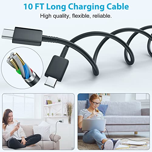 Samsung Super Fast Type C Charger 25W USB C Fast Wall Charger with 10FT Android Phone Charging Cable for Galaxy S23 Ultra/S23/S22 Ultra/S22/S21/S21 Ultra/S20/S20 Ultra/Note 20 Ultra/Note 10