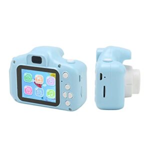 Kids Digital Camera Multi Mode Filter Front Rear 8MP Cute Toddler Camera with Lanyard 32G Memory Card Blue USB Line User Manual for Travel Use