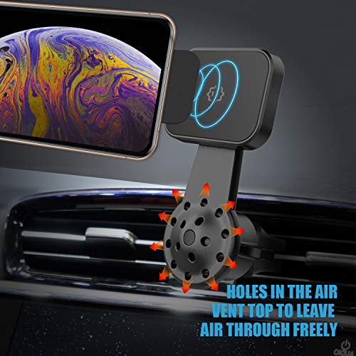 WixGear Magnetic Mount, Universal Air Vent Twist Hole Magnetic Phone Holder for Car, for All Cell Phones with Fast Swift-Snap Technology, Will Not Block Air Vent Flow - for Horizontal Vent