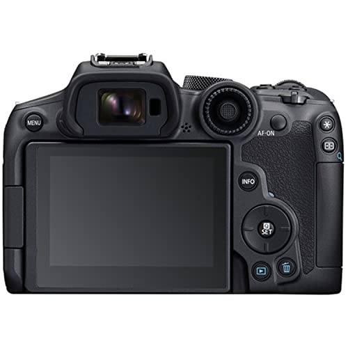 Canon EOS R7 Mirrorless Camera w/RF-S 18-45mm f/4.5-6.3 is STM Lens + EF 75-300mm f/4-5.6 III Lens + 2X 64GB Memory + Hood + Case + Filters + Tripod & More (35pc Bundle)