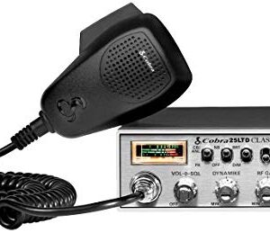 Cobra 25LTD Professional CB Radio - Emergency Radio, Travel Essentials, Instant Channel 9, 4 Watt Output, Full 40 Channels, 9 Foot Cord, 4 Pin Connector