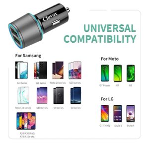 Rapid USB C Car Charger, Compatible for Samsung Galaxy S23/S22/S21/Note 20/Ultra/10/Plus/9/8/S20 Plus/Ultra/S10+/S10e/S9/S8/A50/A70, Quick Charge 3.0 Dual USB 18W Fast Car Charger+ Type C Cable 3.3ft