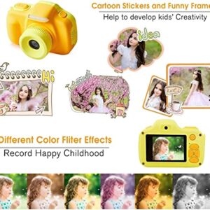 Digital Cameras for Kids Mini Portable Kids Camera 2.0in IPS Color Screen Children's Digital Camera with Photo/Video Function, HD 1080P Camera Children's Camera with Neck Lanyard for Gift