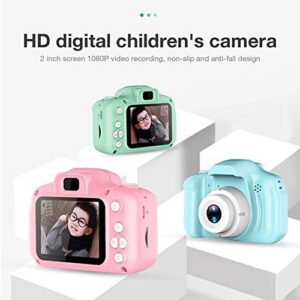 Alician Children Camera, Digital Kids Camera Selfie Camera, Mini SD Video Smart Shooting Digital Camera with 8GB Memory Card for Girls Boys Green