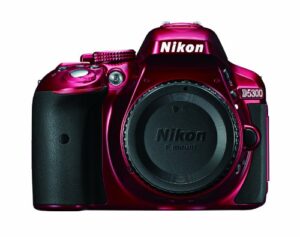 nikon d5300 24.2 mp cmos digital slr camera with built-in wi-fi and gps body only (red)