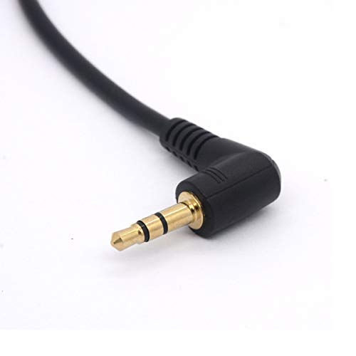 Short 3.5mm Right Angle Cable, Gold Plated 90 Degree 3.5 Male to Male Audio Stereo Jack Plug Car Aux 3-Pole TRS, Speaker
