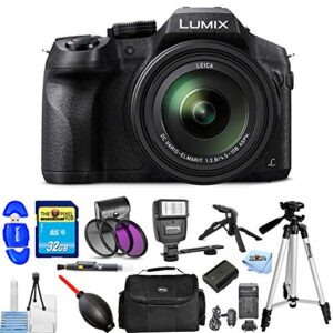 panasonic lumix dmc-fz300 fz300, 12.1 megapixel, 4k video pro bundle with 32gb memory card, flash, 52mm filter kit, extra battery and charger + much more [international version]