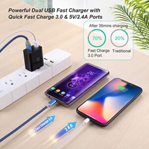 Dual USB Wall Charger, Costyle 3 Pack 30W 2 Ports Adaptive Fast Charging Block (Quick Fast Charger 3.0 & 5V 2.4A) Wall Plug Compatible iPhone 11 XS Max,Samsung Galaxy S10 S9 S8,Note 9 10,Pixel (Black)