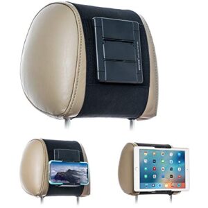wanpool car headrest mount holder for tablets and phones with 5-10.5inch screens -compatible with iphone ipad air mini, samsung galaxy, nintendo switch