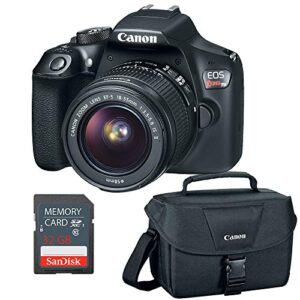canon eos rebel t6 dslr camera w/ ef-s 18-55mm, 32gb sd card & camera bag (certified refurbished)