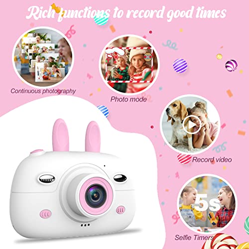 FeiLok Kids Camera for 3-9 Year Old Boys Gilrs, Best Birthday Gifts and Christmas Toys with 2.4" IPS Eye Care Screen 1080p Video Children Digital Camera Capture The Special Moment, 32GB SD Card