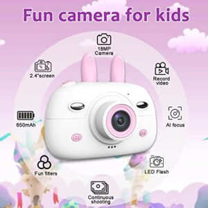 FeiLok Kids Camera for 3-9 Year Old Boys Gilrs, Best Birthday Gifts and Christmas Toys with 2.4" IPS Eye Care Screen 1080p Video Children Digital Camera Capture The Special Moment, 32GB SD Card