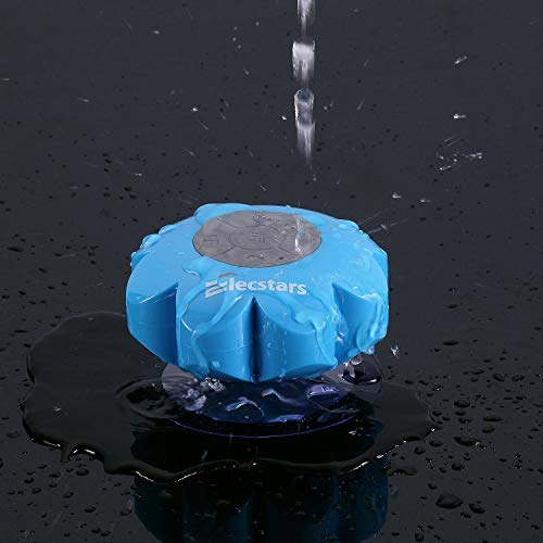 Elecstars Shower Speaker, Water Resistant Bluetooth Waterproof Speaker with Wireless Handsfree Portable Speakerphone, Strong Suction Cup - Best Gift for Women Teens Kids Children Girls Boys (Blue)