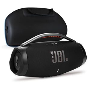 jbl boombox 3 – portable bluetooth speaker bundle with divvi! protective hardshell case – black