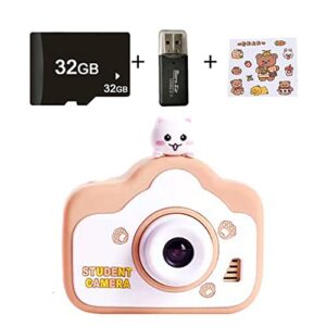 tianek children’s hd front and rear dual camera 2000w mini 2.0 inch camera camera video game music integration including 32g memory card