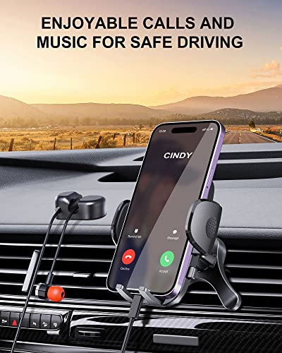 Car Vent Phone Holder Mount Clip with Extension Arm[2 Mounting Options][Never Blocking] Universal 2 In 1 Car Cell Phone Holder Mount [360°Rotation] Compatible with iPhone 13 14 Samsung All 4-7"Phone