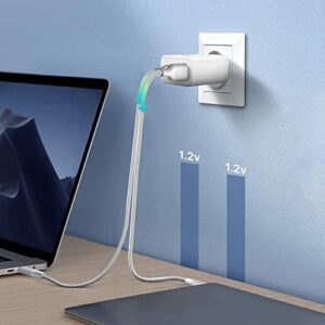 USB C Wall Charger, Aioneus 20w USB C Power Adapter, PowerPort PD iPhone Fast Charging Block, Dual Port for iPad/iPad Mini, iPhone 13/13 Mini/13 Pro/13 Pro Max/12/11, Pixel, Galaxy, and More（White）