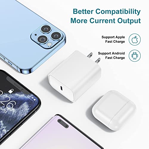 iPhone Fast Charger Block, 3Pack 20W USB C Wall Charging Plug, Type C Apple Charging Power Adapter Cube Brick for iPhone 14/14 Max/13 Pro/13 Pro Max/12 Mini/11 Pro/11/iPad/Samsung Galaxy S22/21/20/S10