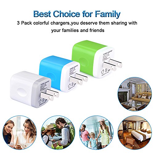 Plug USB Wall Adapter,USB Wall Charger Plug, Fast Charging Block Cube Box,5V/2.1A Universal Power Adapter Brick Base Compatible for iPhone 14/13/12/11/X,Samusng Galaxy S22/S23/S21/S20 Ultra 5G,LG,Moto