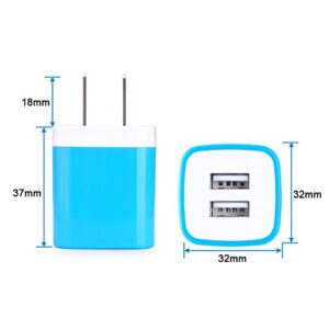 Plug USB Wall Adapter,USB Wall Charger Plug, Fast Charging Block Cube Box,5V/2.1A Universal Power Adapter Brick Base Compatible for iPhone 14/13/12/11/X,Samusng Galaxy S22/S23/S21/S20 Ultra 5G,LG,Moto