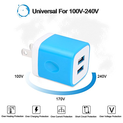 Plug USB Wall Adapter,USB Wall Charger Plug, Fast Charging Block Cube Box,5V/2.1A Universal Power Adapter Brick Base Compatible for iPhone 14/13/12/11/X,Samusng Galaxy S22/S23/S21/S20 Ultra 5G,LG,Moto