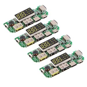 makerfocus 4pcs 186 50 charging board dual usb 5v 2.4a mobile power bank module 186 50 lithium battery charger board with overcharge overdischarge short circuit protection diy usb power bank board