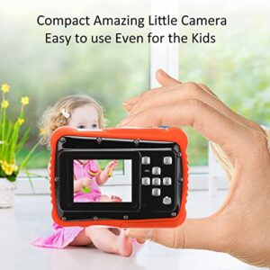 Children Digital Camera, Safe ABS 2.0 Inch Screen Compact Waterproof Kids Camera for Toy for Gift(Black)