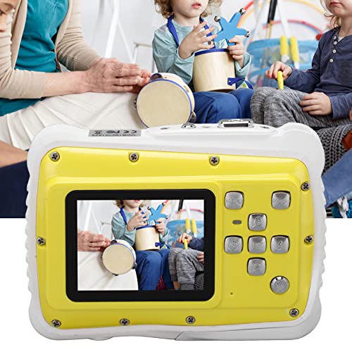 Children Digital Camera, Safe ABS 2.0 Inch Screen Compact Waterproof Kids Camera for Toy for Gift(Yellow)