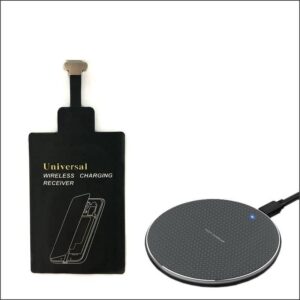 wireless charger pad+external receiver u01 for samsung galaxy a12 a22 a32 a42 a52 a72 4g 5g black