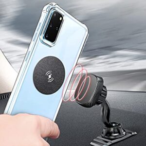 eSamcore Magnetic Phone Mount Metal Plate, Wireless Charging Compatible Phone Magnet Sticker for Magnetic Phone Holder for Car [Round Medium Size] [2.1 inch Diameter] [2-Pack]