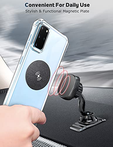 eSamcore Magnetic Phone Mount Metal Plate, Wireless Charging Compatible Phone Magnet Sticker for Magnetic Phone Holder for Car [Round Medium Size] [2.1 inch Diameter] [2-Pack]