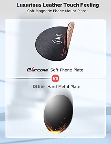 eSamcore Magnetic Phone Mount Metal Plate, Wireless Charging Compatible Phone Magnet Sticker for Magnetic Phone Holder for Car [Round Medium Size] [2.1 inch Diameter] [2-Pack]