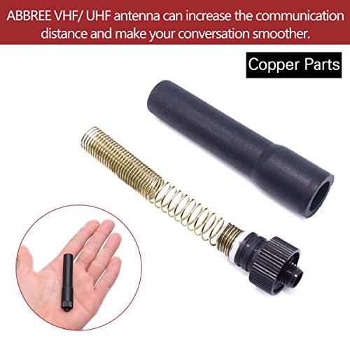 ABBREE ST20 Dual Band SMA-Female 144MHz/430MHz Rubber Antenna Mini Soft Whip Antenna for gmrs Radio BAOFENG UV-5R BF-888S UV-82 UV-9R Plus Two Way Radio