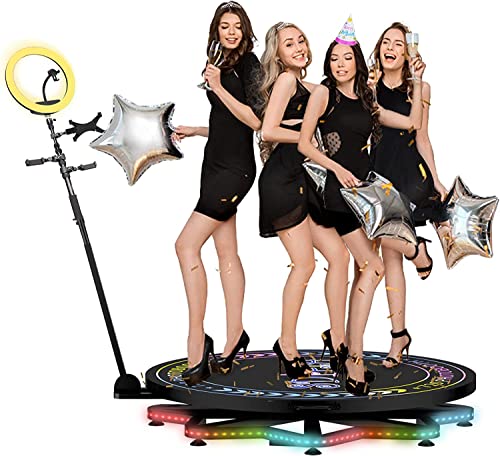 Sdpeia 360 Photo Booth Machine 45.3", for Parties, with Ring Light,Extendable Stand, Logo Customization,7 People Stand on Remote Control Automatic 360 Spin Camera Booth for Party Wedding Live Show