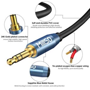 MillSO Audio Splitter, SapphireBlue&Gold-Plated 8 Feet 3.5mm Male to 2 Male Audio Splitter, TRS Stereo Jack Headphones Adapter Cable for Smartphone, Computer, Mp3, Earphone, Speakers