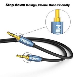 MillSO Audio Splitter, SapphireBlue&Gold-Plated 8 Feet 3.5mm Male to 2 Male Audio Splitter, TRS Stereo Jack Headphones Adapter Cable for Smartphone, Computer, Mp3, Earphone, Speakers