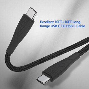 2Pack 10ft Long USB C to USB C Cable Charger Cord for Samsung Galaxy S23/S23 Plus/S23 Ultra/S22/S22+/S21 FE 5G/S20,Note 20 Ultra/10 A53,Google Pixel 6 7 Pro/4A 5G/5 4XL,60W(20V 3A)Fast Charge Charging