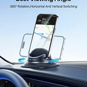 andobil 2023 Upgraded Dashboard Phone Holder Car, [ Ultra Steady, Never Slip ] Reusable Silicone Phone Mount for Car, 360°Rotatable,Compatible for iPhone, Samsung, Smartphone, GPS