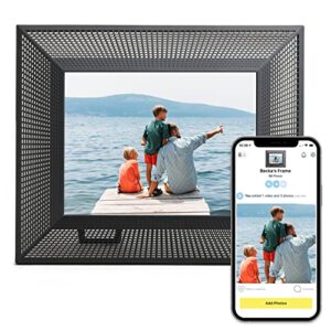 aura smith 2k wifi digital picture frame, 10.1”, add photos with aura app, free unlimited storage – easy to use – plays videos – the best digital photo frame – black onyx