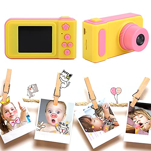 Mini Children Kid USB Digital Sports DSLR Video Camera Toy, Portable Mini Cartoon Digital Camera with Memory Card Slot(Pink)