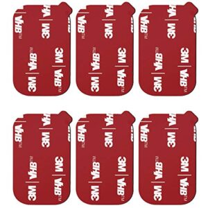 6pcs rectangle 3m sticky adhesive replacement kit, for magnetic car dashboard phone mount base sticker parts,viimake double side 3m vhb tape adhesive pads (red)