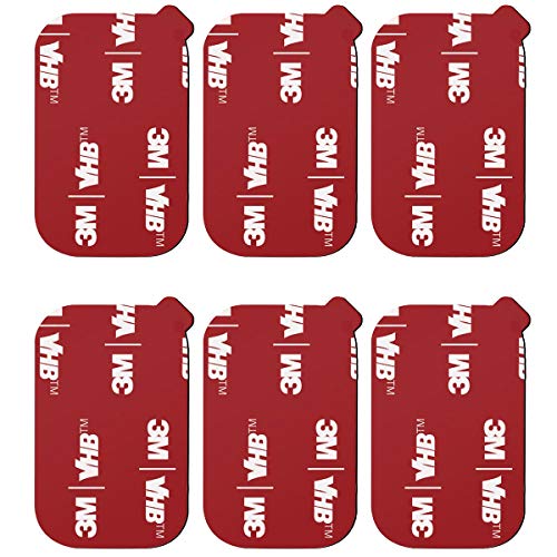 6pcs Rectangle 3M Sticky Adhesive Replacement Kit, for Magnetic Car Dashboard Phone Mount Base Sticker Parts,VIIMAKE Double Side 3M VHB Tape Adhesive Pads (Red)