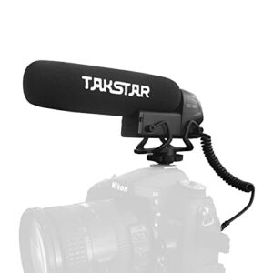 takstar sgc-600 camera microphone, universal shotgun microphone for iphone, android phone, canon/nikon/sony camera&camcorder, video mic with shock mount, windscreen and 3.5mm jack